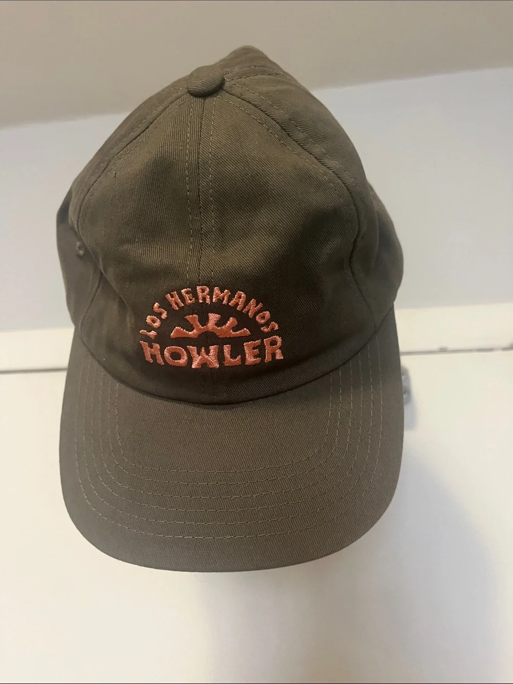 Howler Brothers Olive Green Baseball Cap with Rust Embroidery